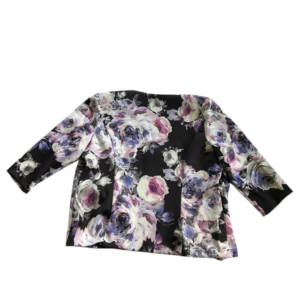 Alex Evenings Plus Size 3/4 Sleeve Purple Black Floral Tank & Jacket Set Size XL - Picture 11 of 14
